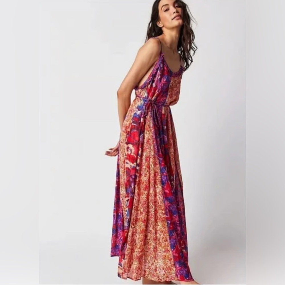 Free People Moondive Maxi • Size Small Low-back Patchwork